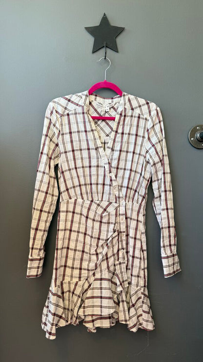 Plaid Asymmetrical Shirtdress