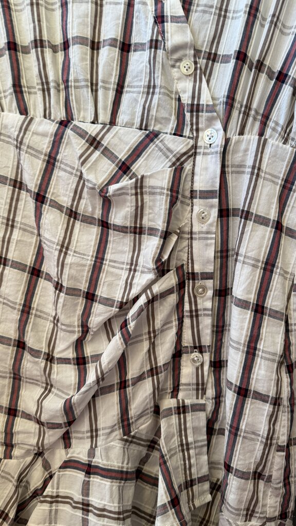 Plaid Asymmetrical Shirtdress