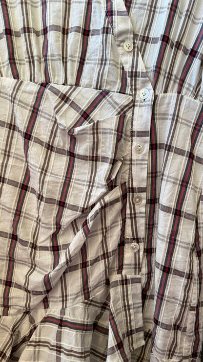 Plaid Asymmetrical Shirtdress