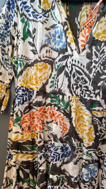 Cotton Tiered Midi Dress