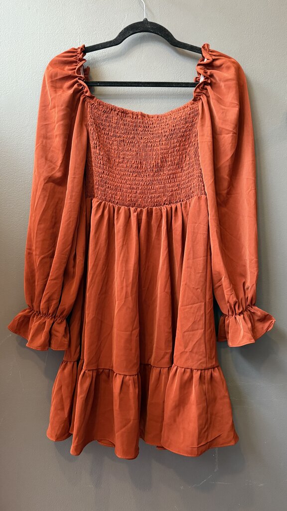 Smocked Satin Mini Dress