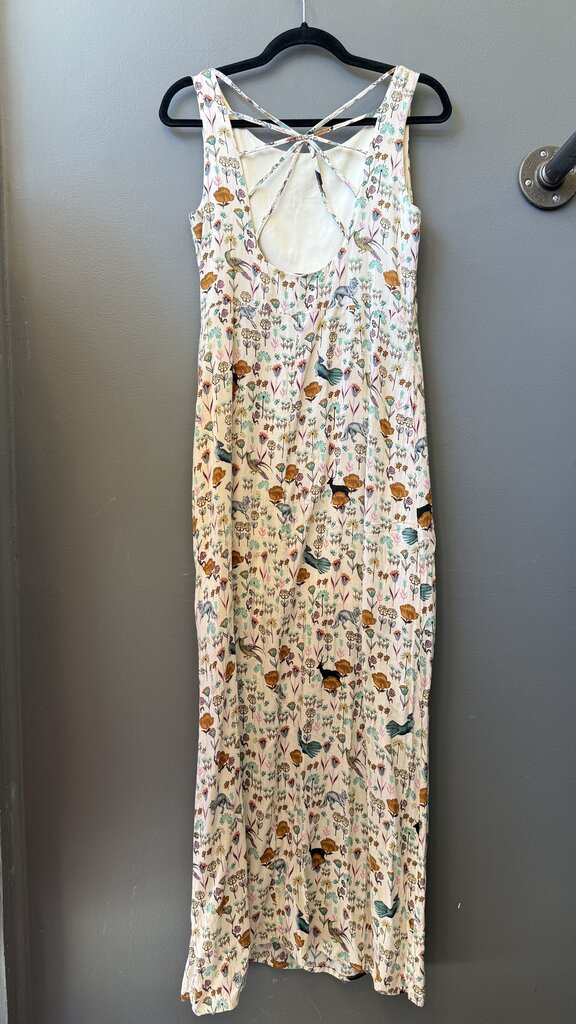 Floral Deer Fox Midi Dress