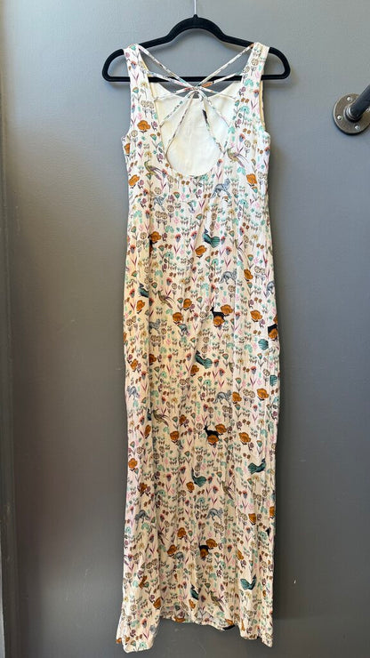 Floral Deer Fox Midi Dress