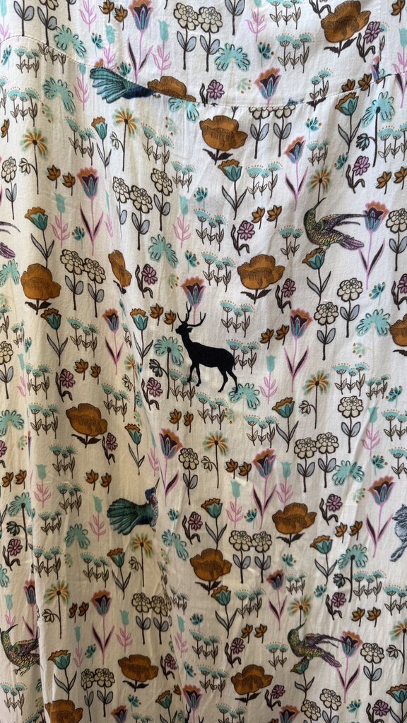 Floral Deer Fox Midi Dress