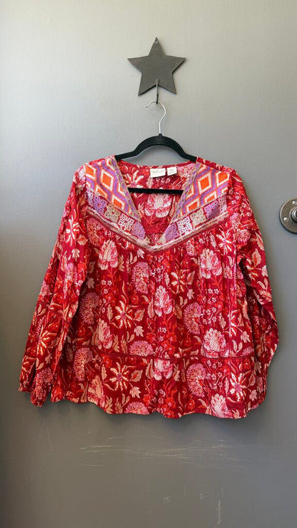 Embroidered Yoke Blouse