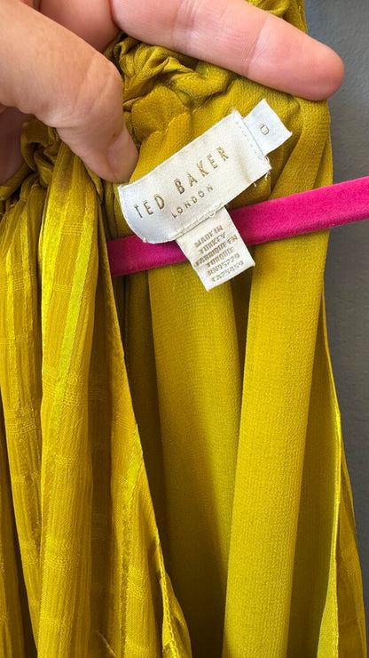 Tiered High Neck Midi Dress