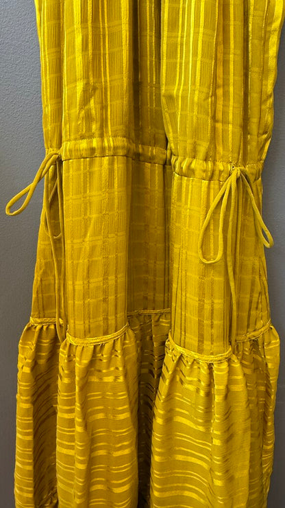 Tiered High Neck Midi Dress