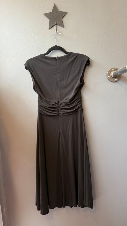 Jersey Ruched Tea Length Dress