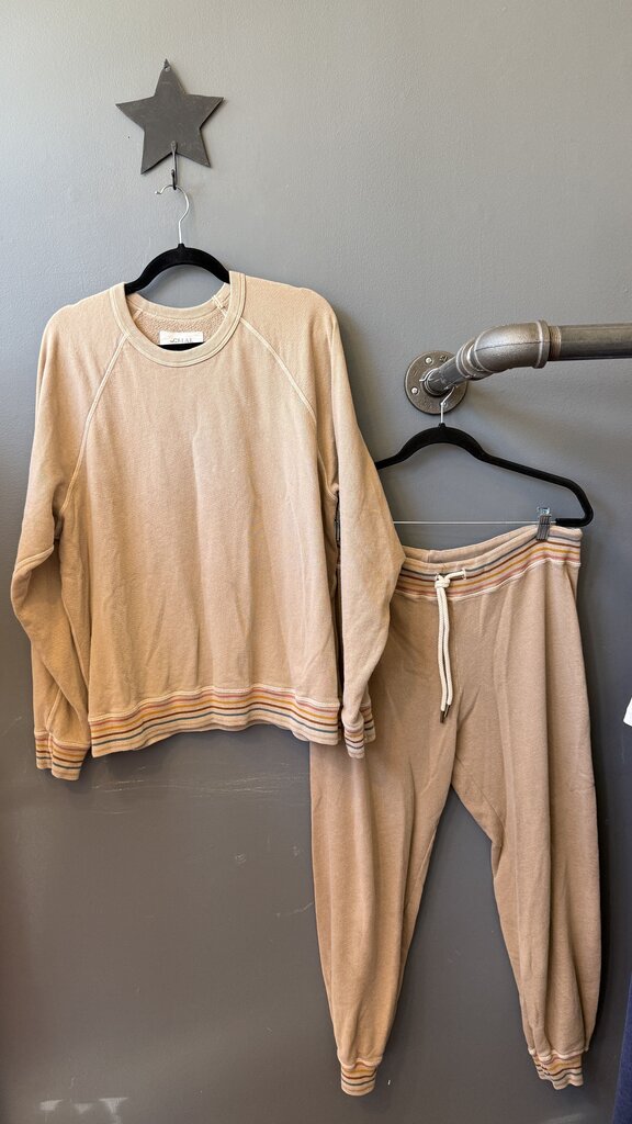 Stripe Trim Crewneck + Joggers