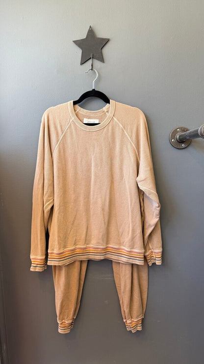 Stripe Trim Crewneck + Joggers