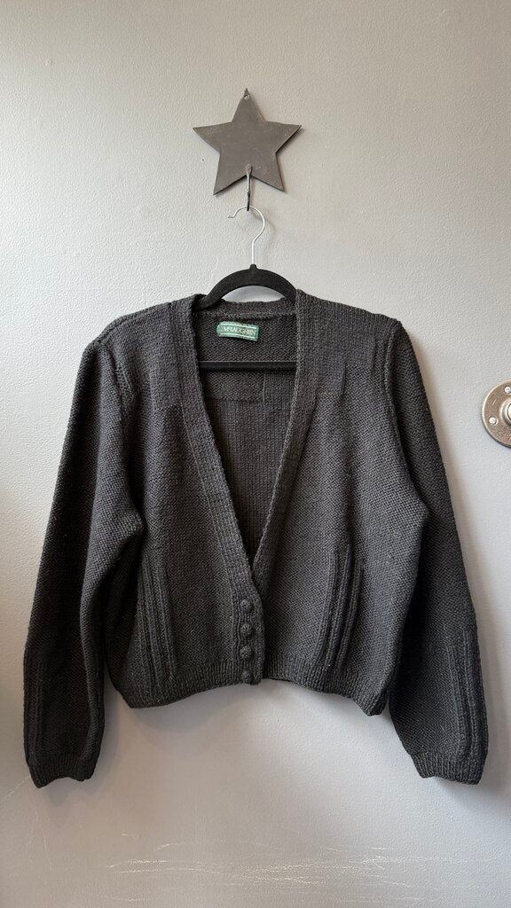 Vintage Wool Deep V Cardigan Sweater