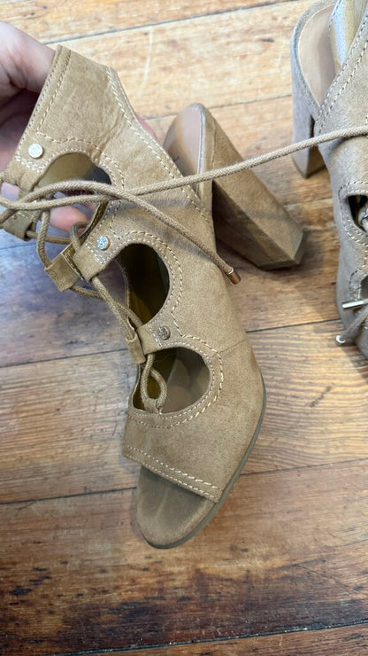 Lace Up Block Heel Sandals