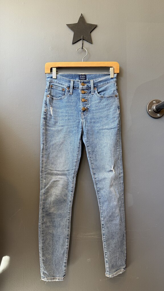 10" High Rise Button Fly Skinny Jeans