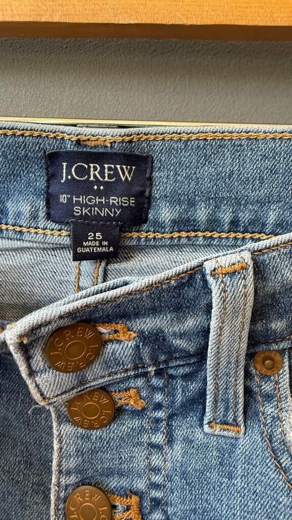 10" High Rise Button Fly Skinny Jeans