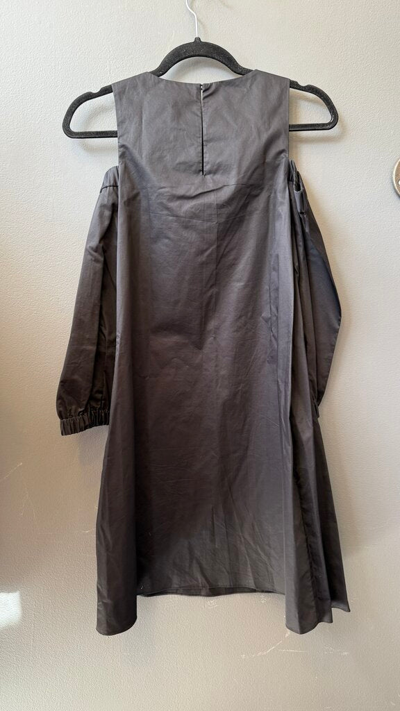 Sateen Cold Shoulder Aline Dress