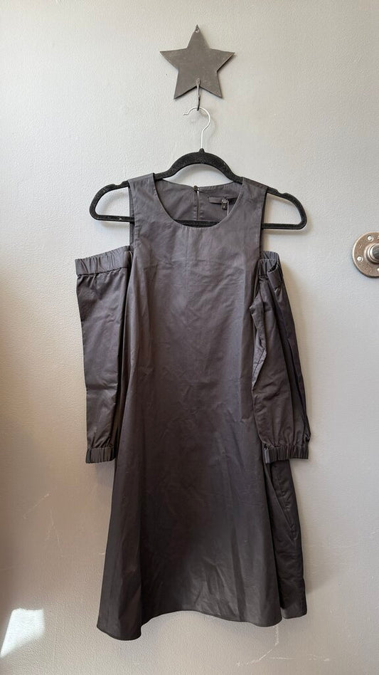 Sateen Cold Shoulder Aline Dress