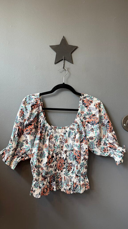 Crop Puff Sleeve Blouse