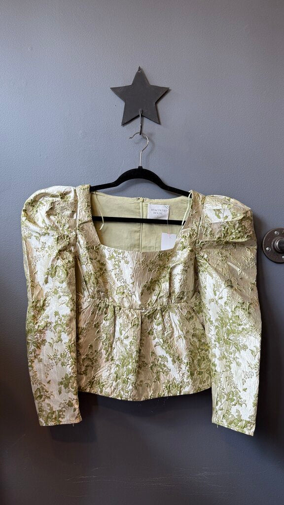 Metallic Jacquard Blouse