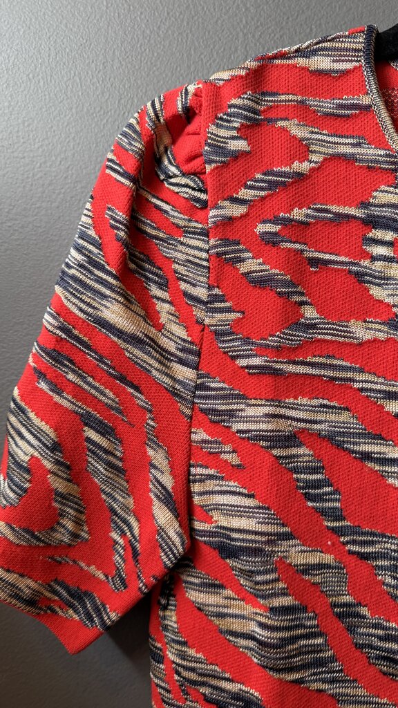 Knit Puff Sleeve Sheath Dress