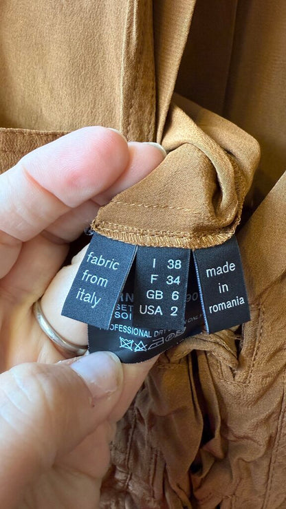 Silk Lace Up Shirtdress