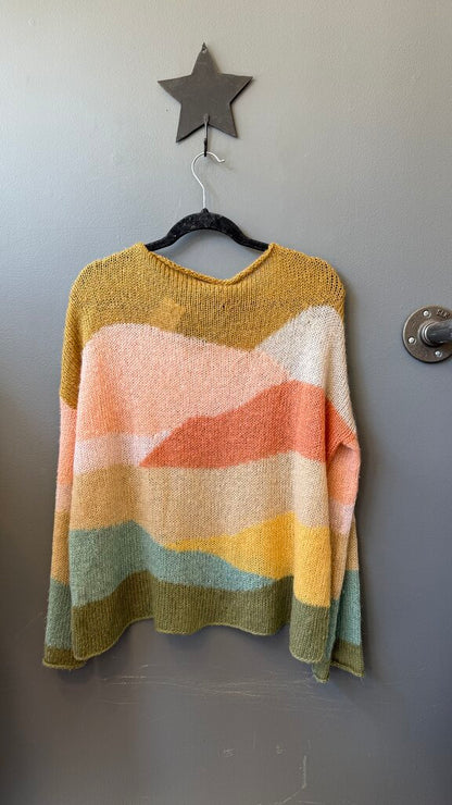 Mohair Blend Multi Colored Sweater