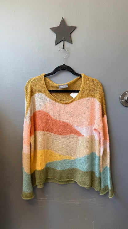 Mohair Blend Multi Colored Sweater