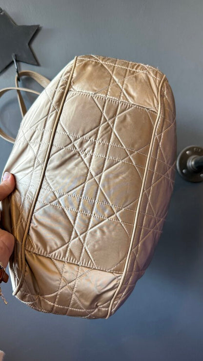 Satin Quilted Cannage Drawstring Bag