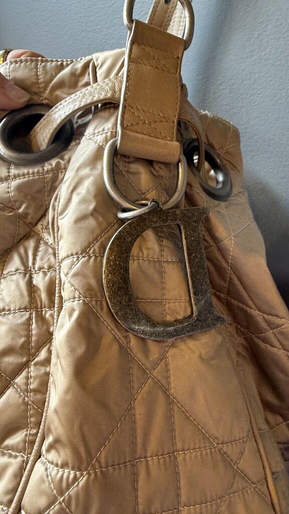 Satin Quilted Cannage Drawstring Bag