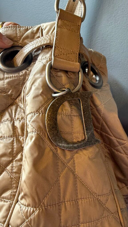 Satin Quilted Cannage Drawstring Bag