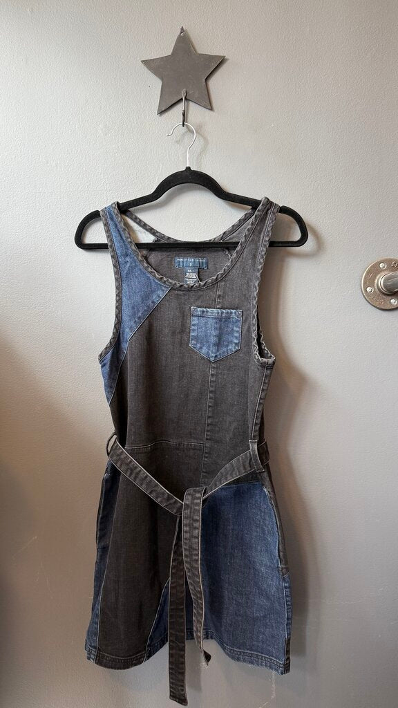 Denim Colorblock Shift Dress