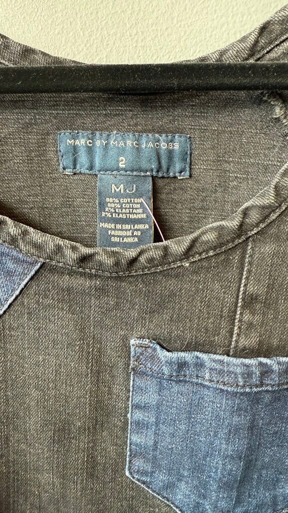 Denim Colorblock Shift Dress