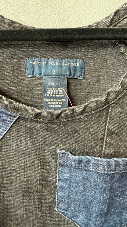 Denim Colorblock Shift Dress