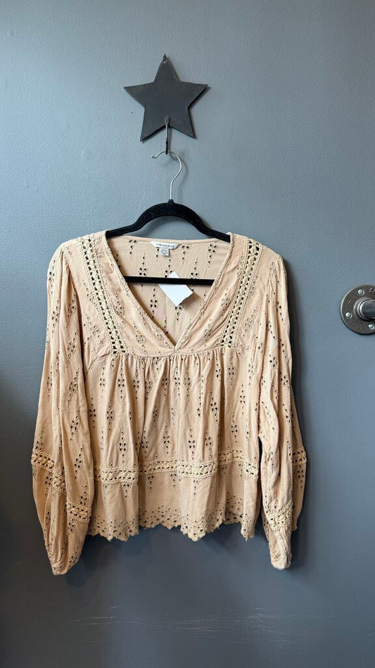 Eyelet Babydoll Blouse