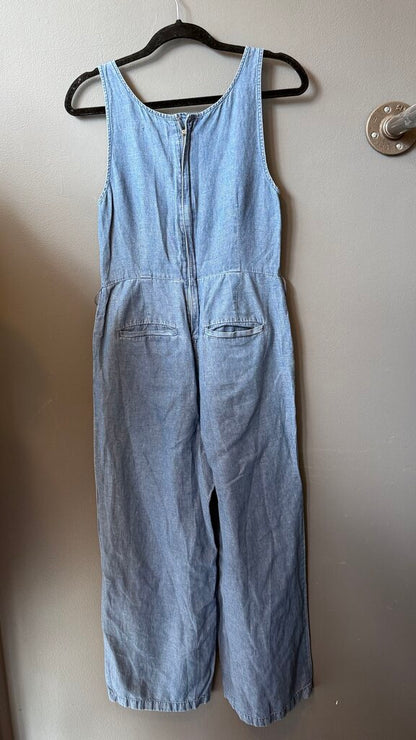 Wide Leg Chambray Jumpsuit