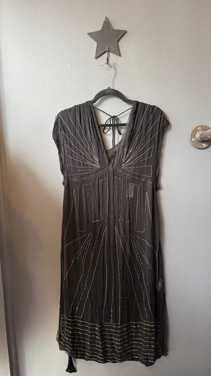 Beaded Sheer Midi Dress