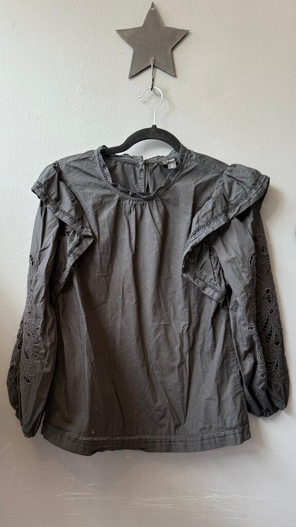 Ruffle Eyelet Sleeve Blouse