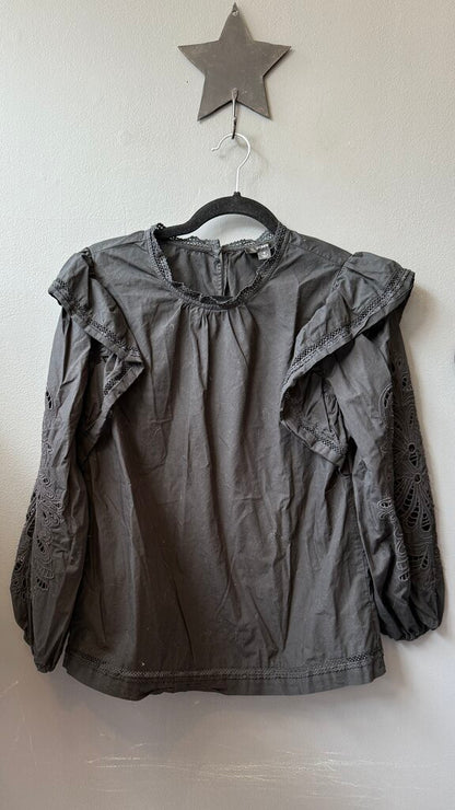 Ruffle Eyelet Sleeve Blouse