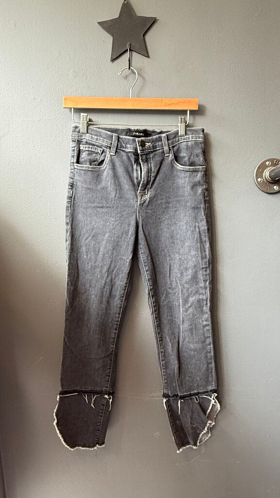 Ruby Raw Hem Black Jeans