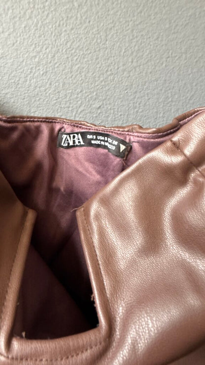 Faux Leather Strapless Bodysuit