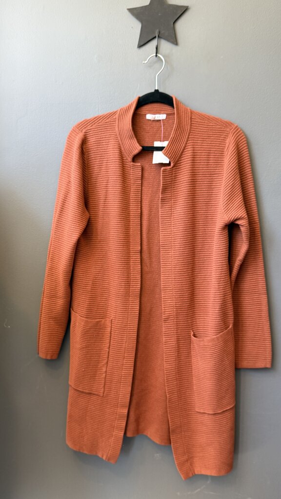 Ribbed Open Front Cardigan Sweater