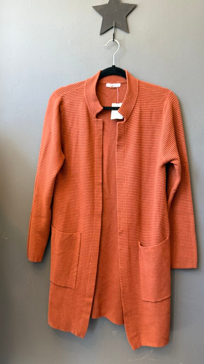 Ribbed Open Front Cardigan Sweater