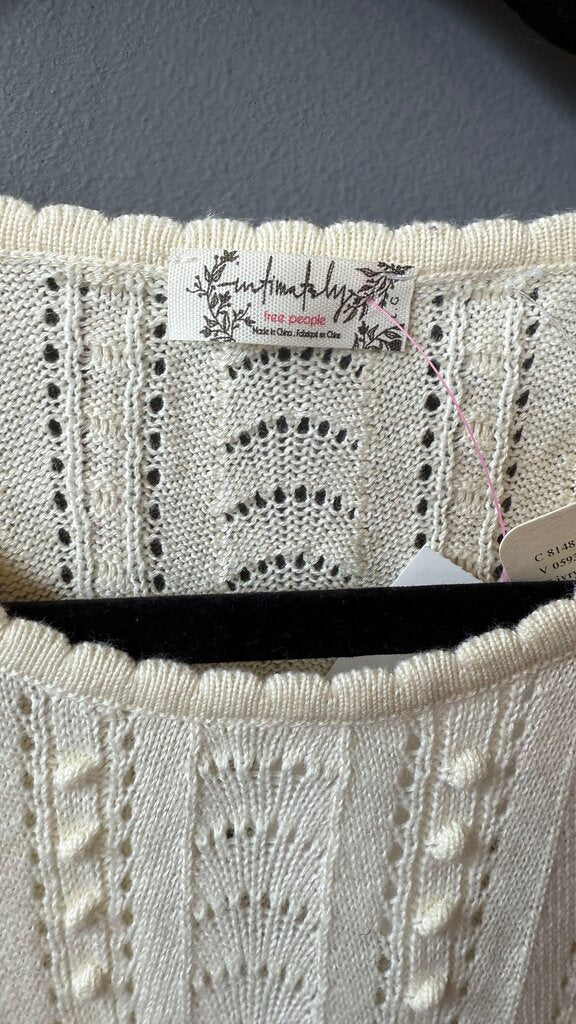 Crop Mixed Knit Short Sleeve Sweater