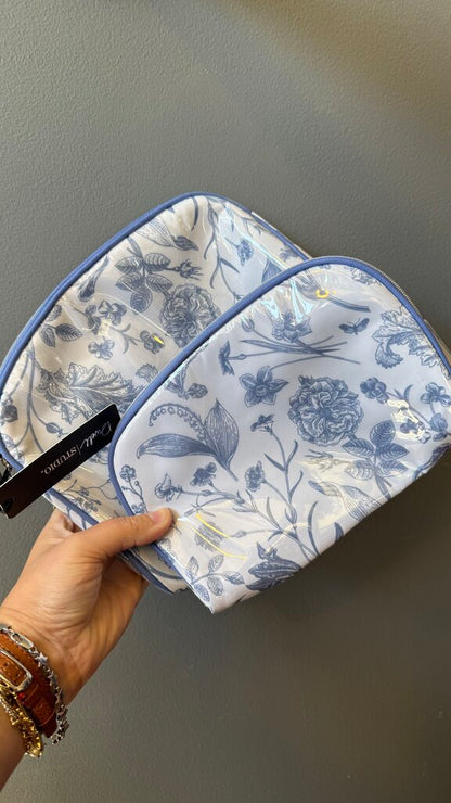 Floral Pastic Cosmetic Case 2 Set