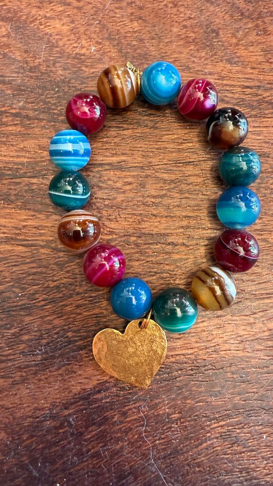 Stone Heart Stretch Bracelet
