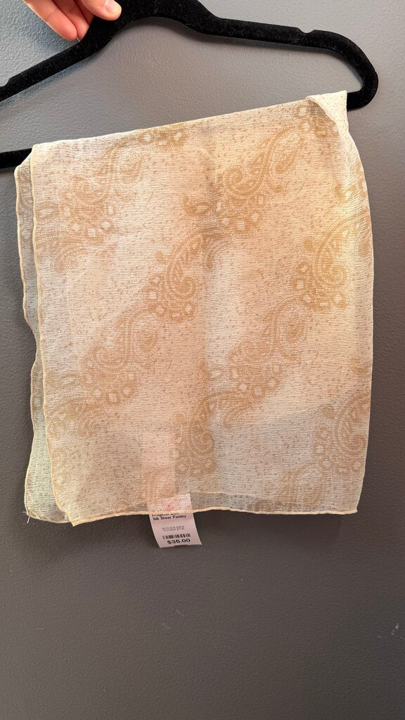 Silk Sheer Paisley Square Scarf