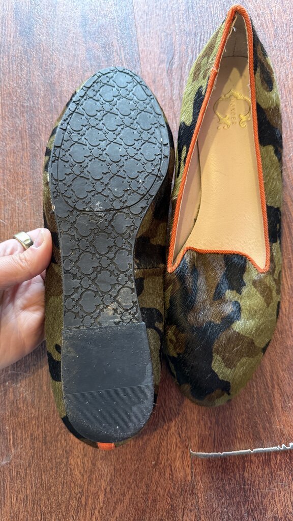 Ponyhair Camo Loafer Flats