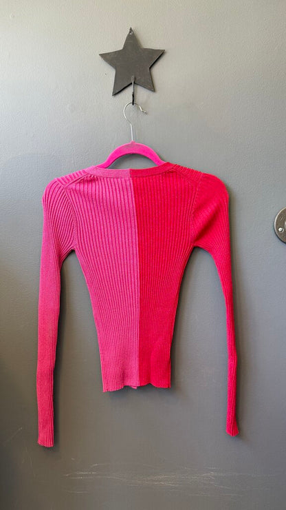 Metallic Two Tone Cardigan Sweater