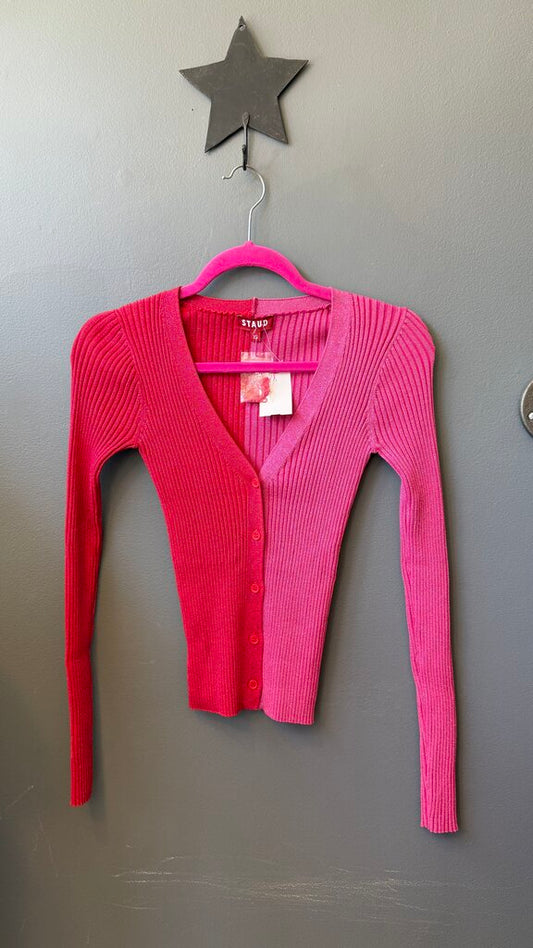 Metallic Two Tone Cardigan Sweater