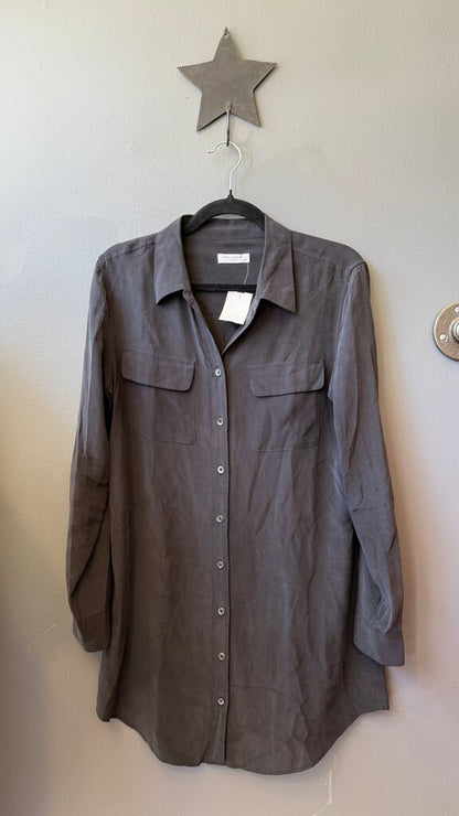 Silk Pocket Shirtdress