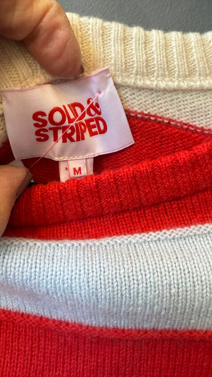 Wool Cashmere Stripe Crop Sweater